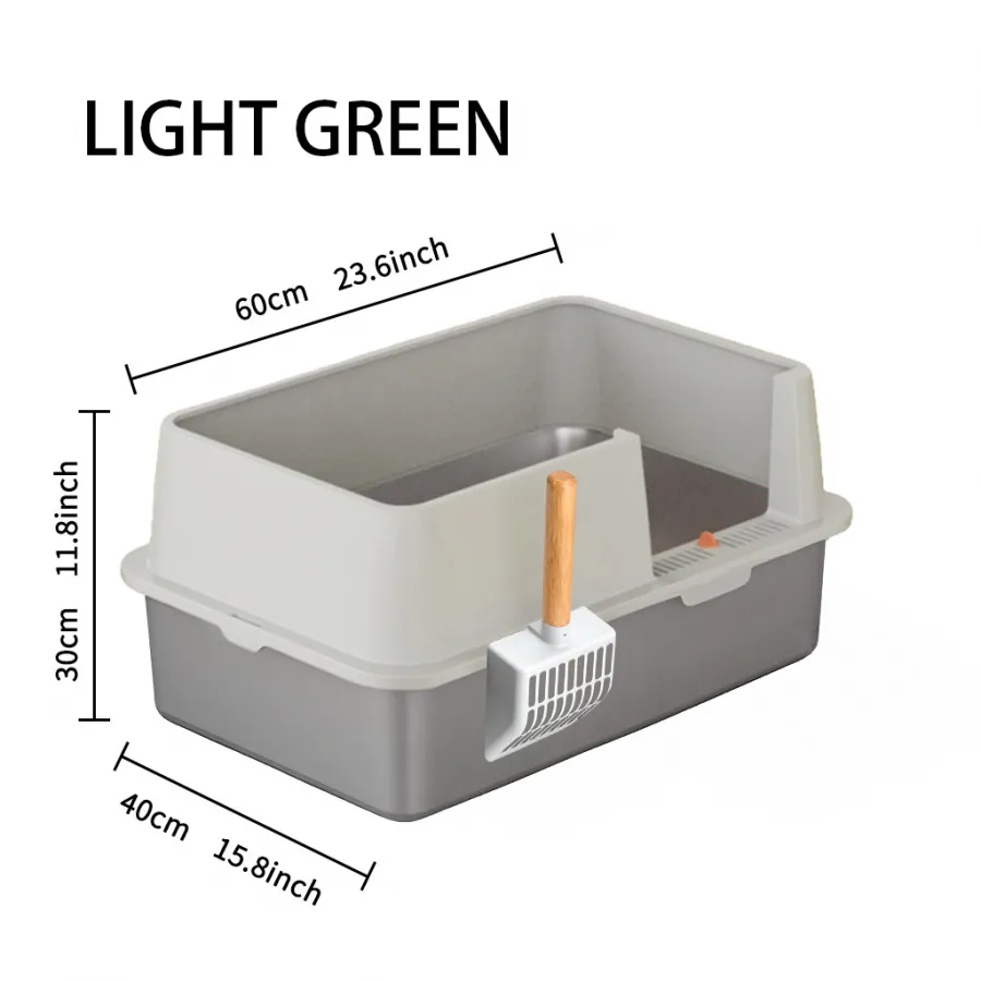 Side-Outlet Semi-Enclosed Cat Litter Box