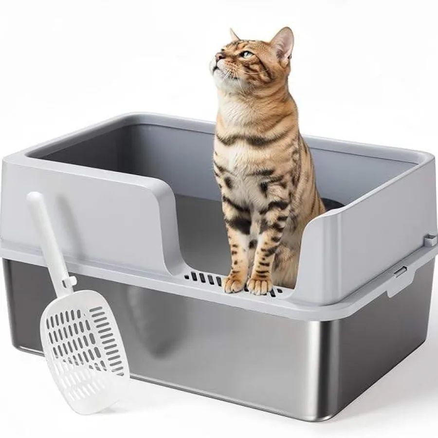 Side-Outlet Semi-Enclosed Cat Litter Box